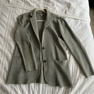 J Crew Gray Cotton Sweater Blazer